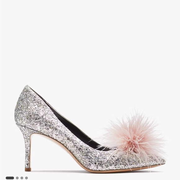 Kate Spade Silver and Pink Women's Marabou Pumps - Picture 14 of 15